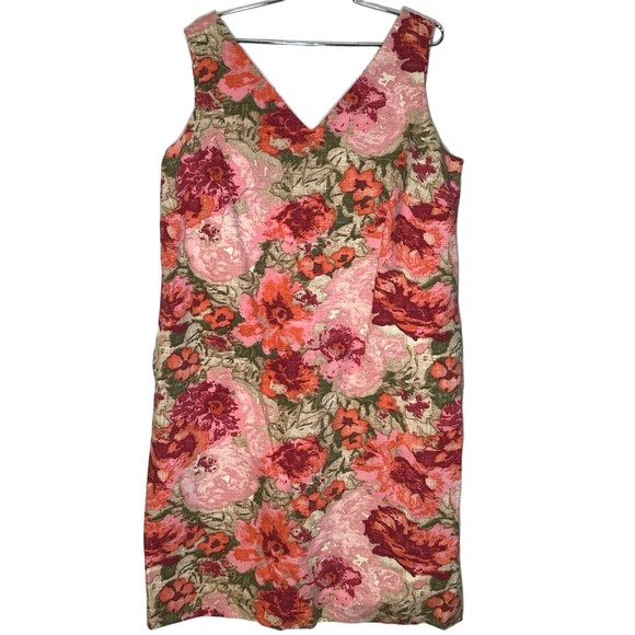 Talbots Floral Midi Dress - Red and Pink - Picture 1 of 5